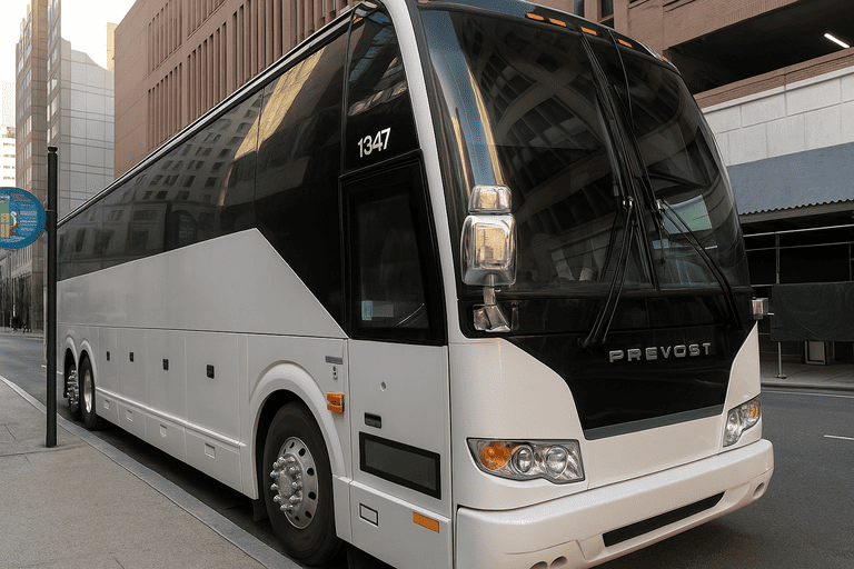 a Broomfield Minibus Company coach bus
