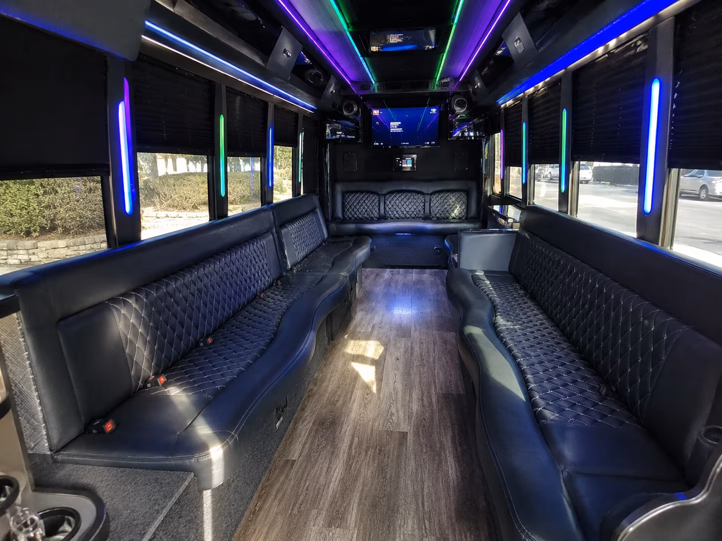 buckeye 15 passenger party bus interior