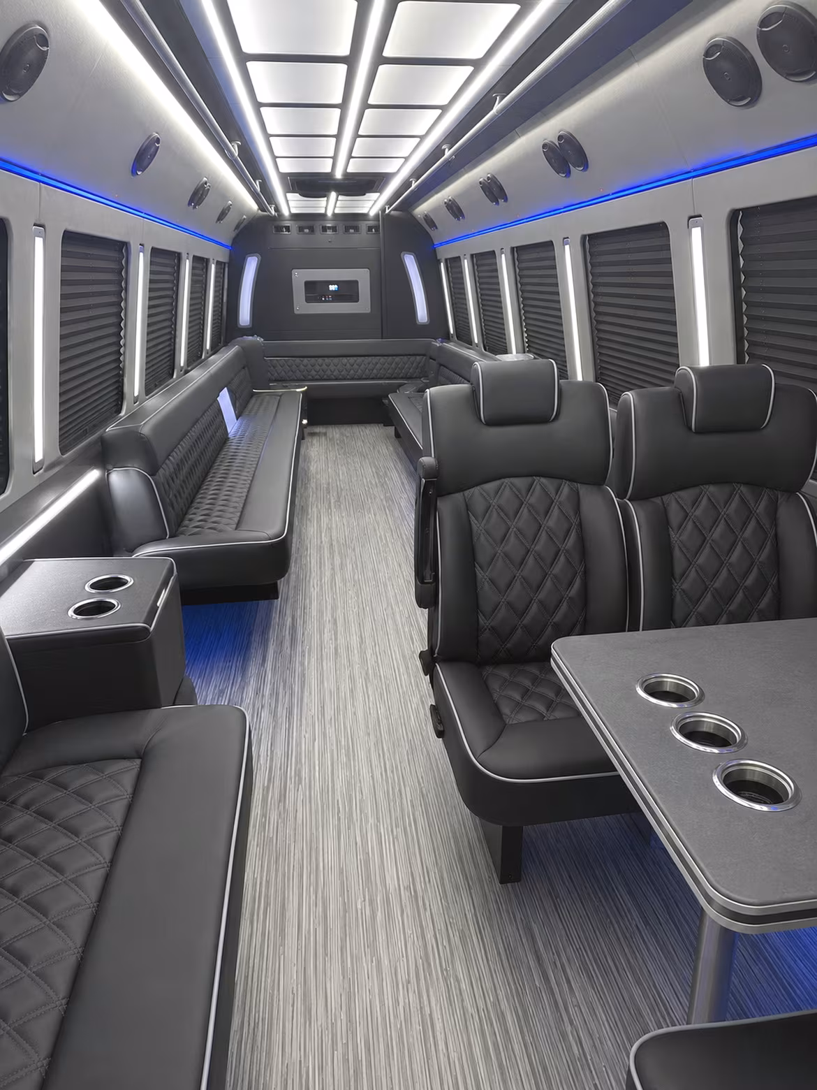 buckeye 25 passenger party bus inside
