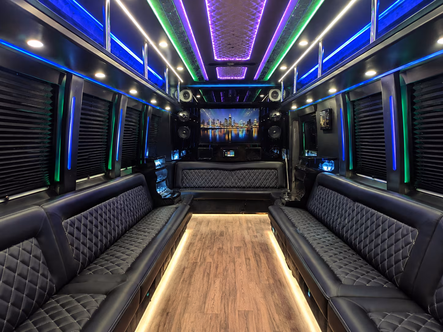 buckeye 25 passenger party bus interior