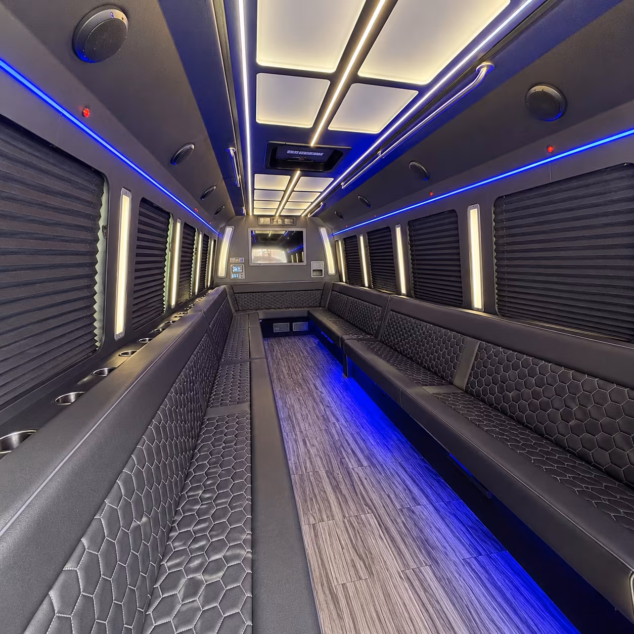 buckeye 30 passenger party bus interior