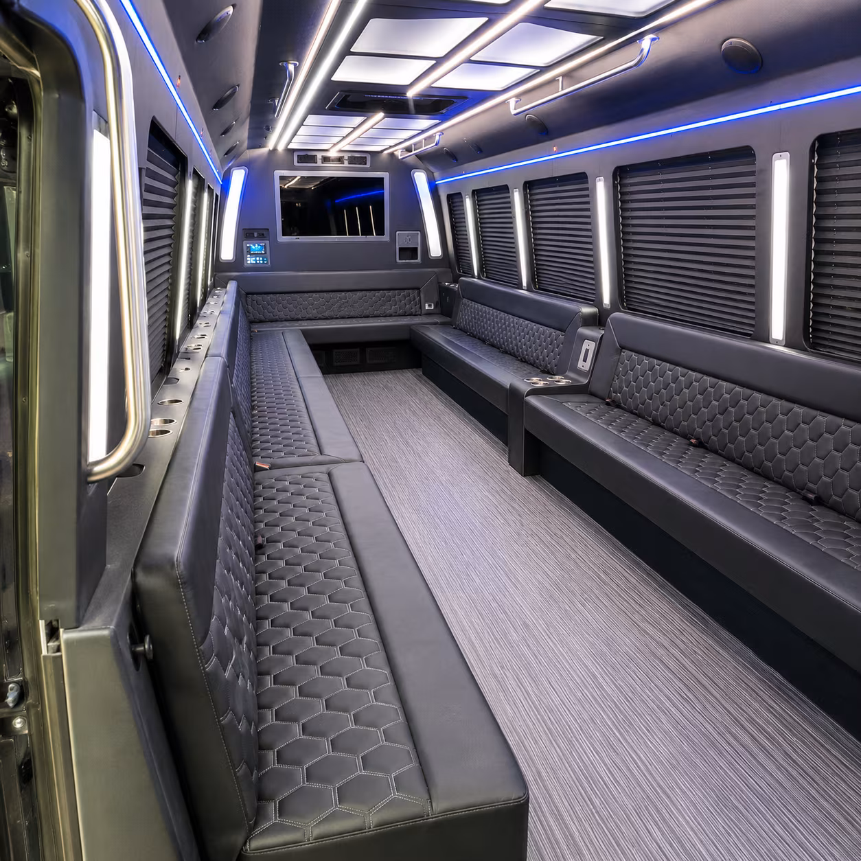 buckeye 40 passenger party bus interior