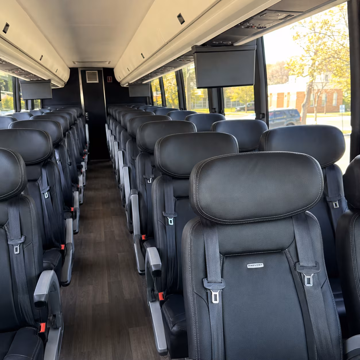 buckeye 45 passenger charter bus inside