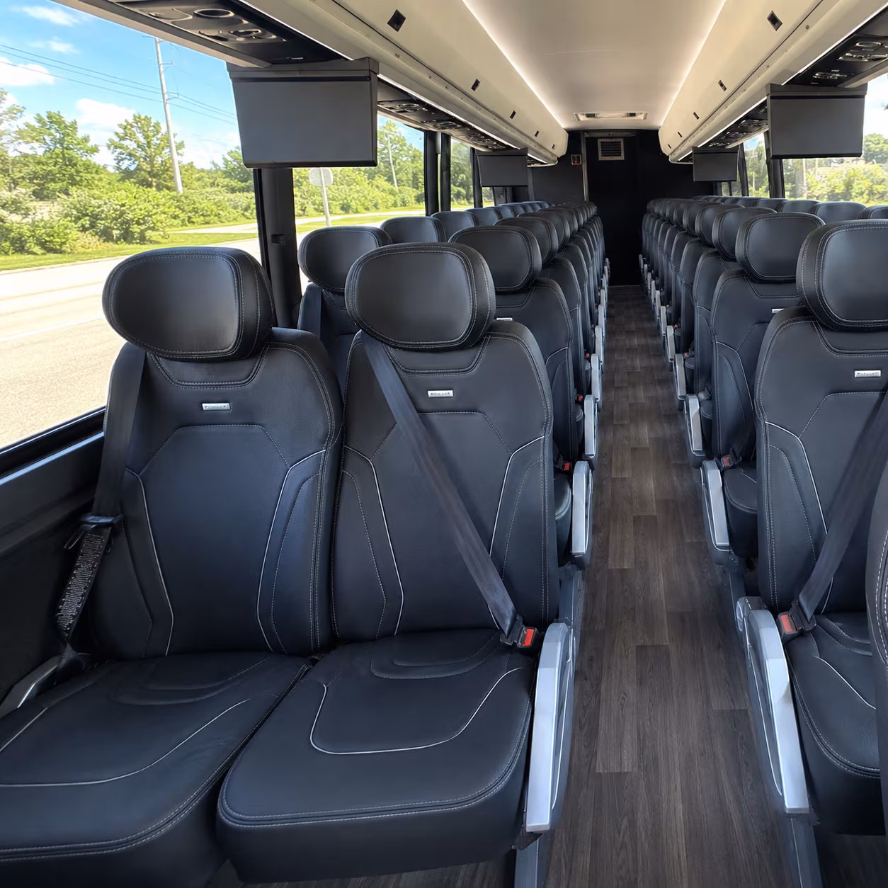 buckeye 47 passenger charter bus inside