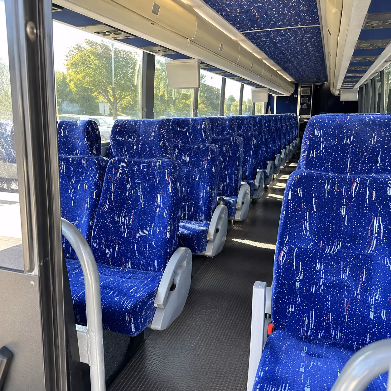 buckeye 50 passenger charter bus inside