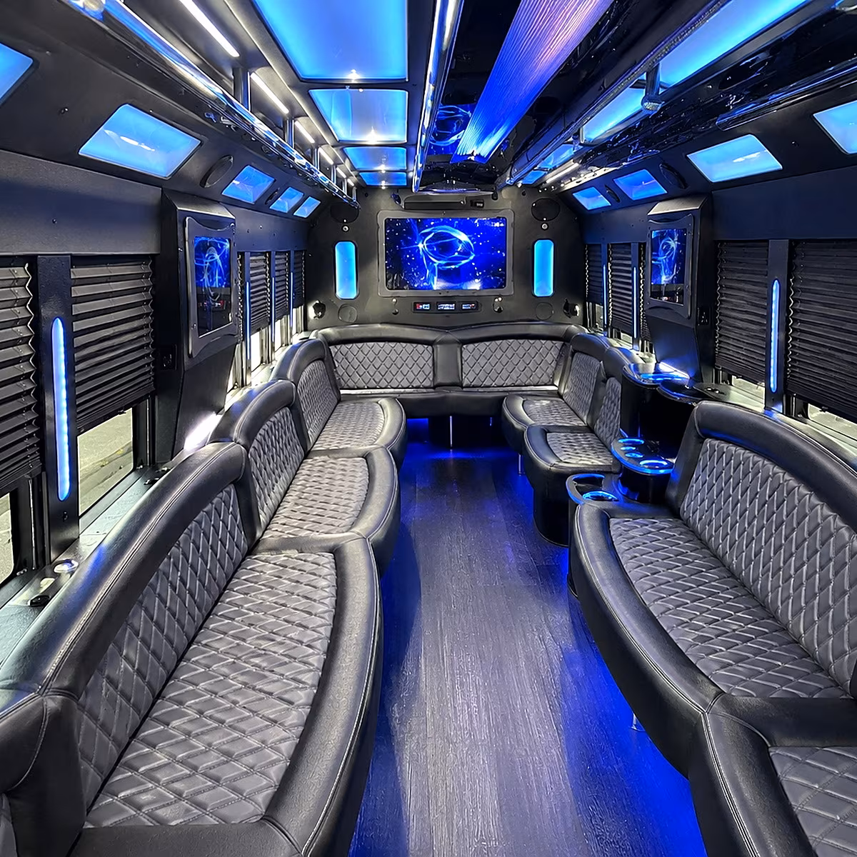 buckeye 50 passenger party bus interior